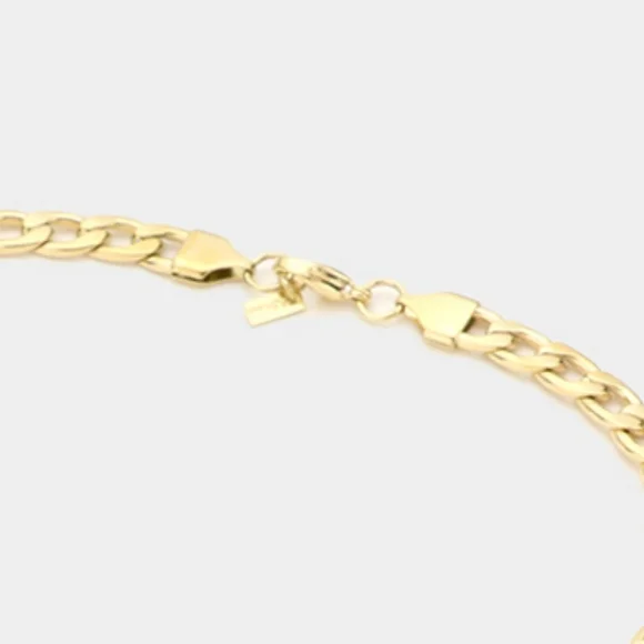 Simple Gold Metal Curb Link Necklace Chain 20 Inch Mens Woman Unisex Jewelry - Picture 5 of 8